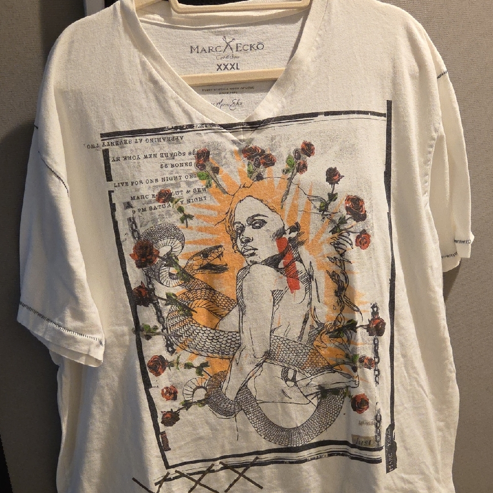 Marc Ecko White Tee with Vibrant Graphic